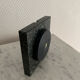 Black black square marble ashtray speckled green