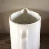 White earthenware pitcher carafe Digoin Sarreguemines