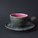 Set of 4 Vallauris Écule de Mer cups and 4 saucers - 1960.
