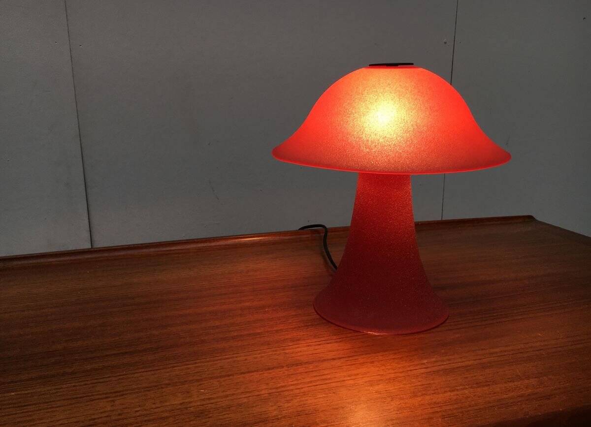 Vintage glass mushroom table lamp