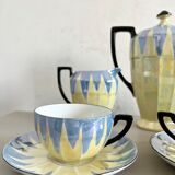 Art Deco coffee set in fine pearlescent porcelain 20s