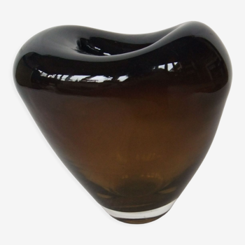 Vase vintage  Holmegaard verrerie forme cœur