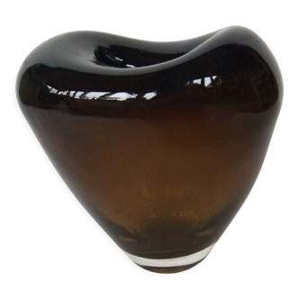 Vintage vase Holmegaard glassware heart shape