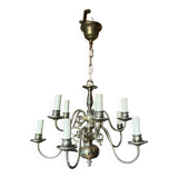 Lustre style hollandais en laiton  10 bougies