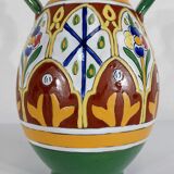 Polychrome vase in glazed earthenware, Nabeul – 1920