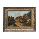 The entrance to the bustling village 19th century