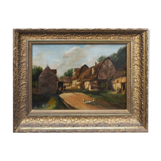 The entrance to the bustling village 19th century