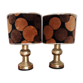 Paire de lampes en laiton années 70
