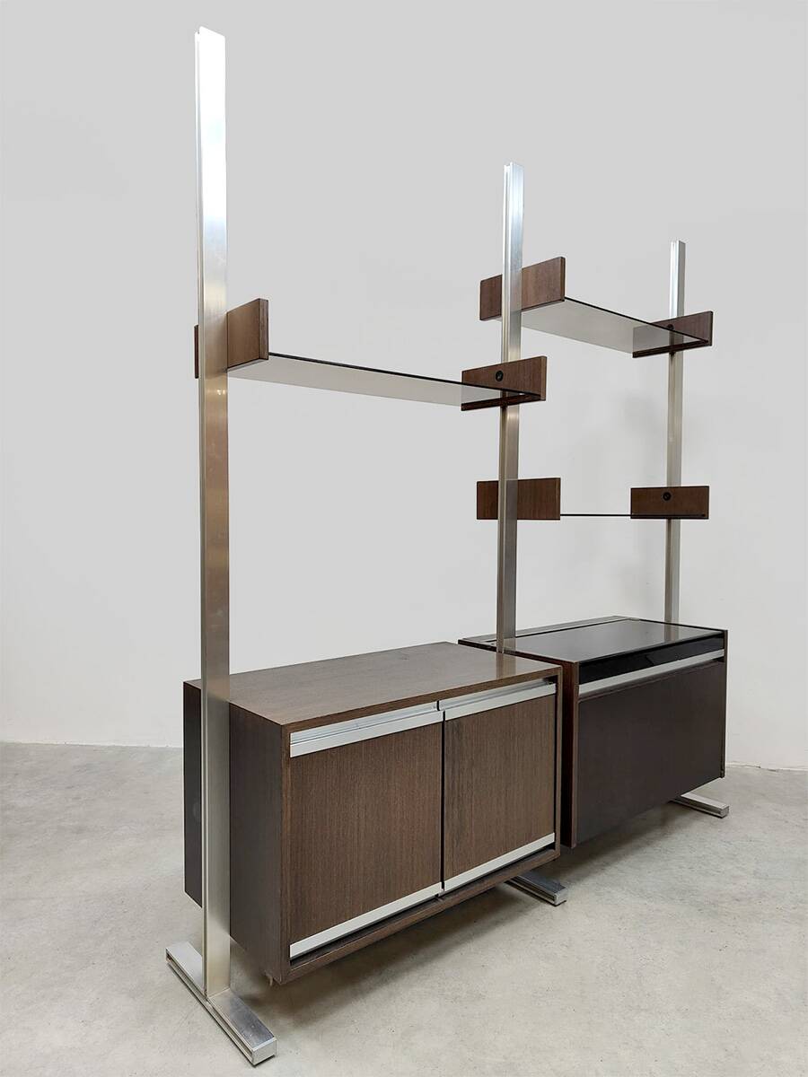 Vintage modular bookcase cabinet Michel Ducaroy Ligne Roset 1970