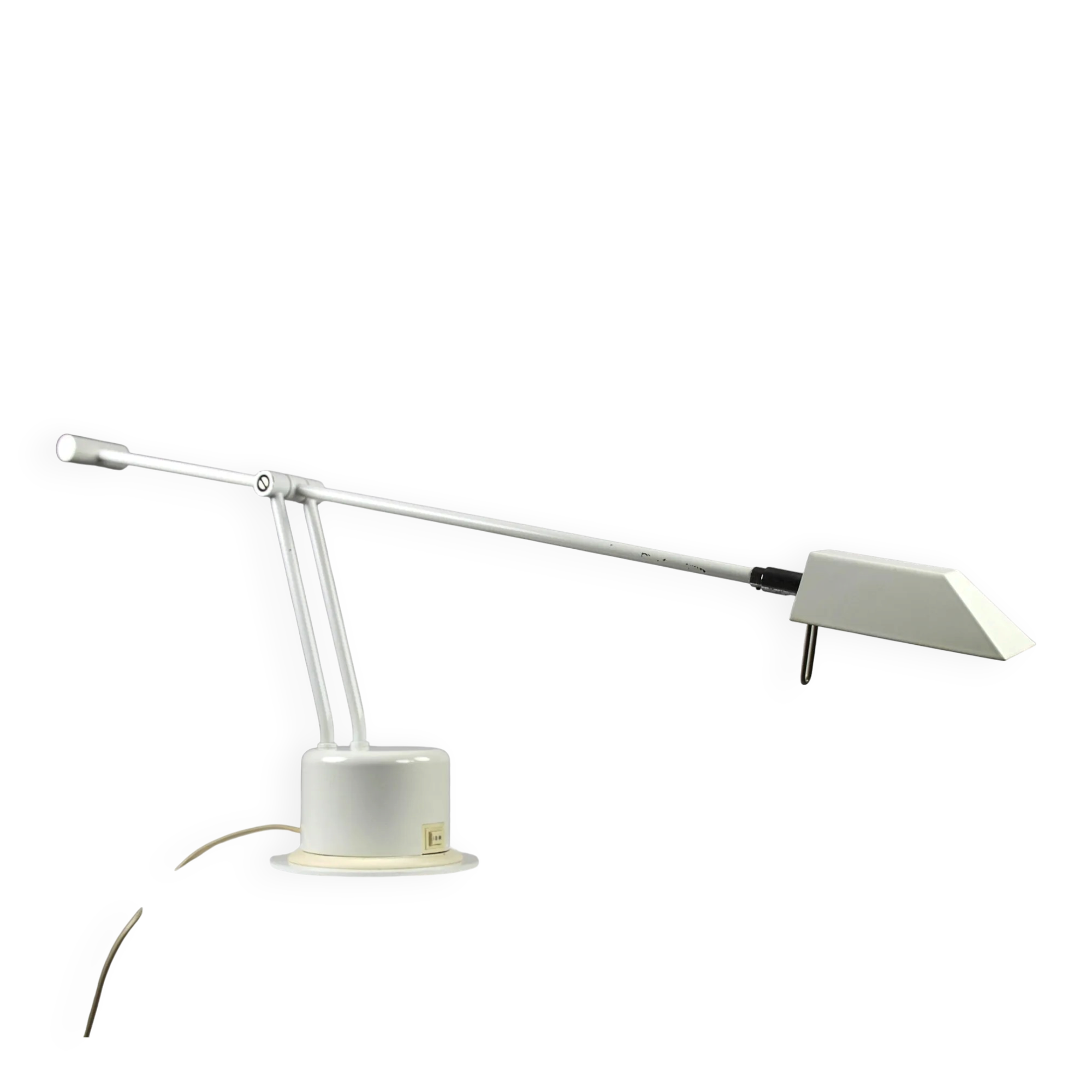 Minimalist White Adjustable Desk Lamp by Massive, Belgium — 1980s