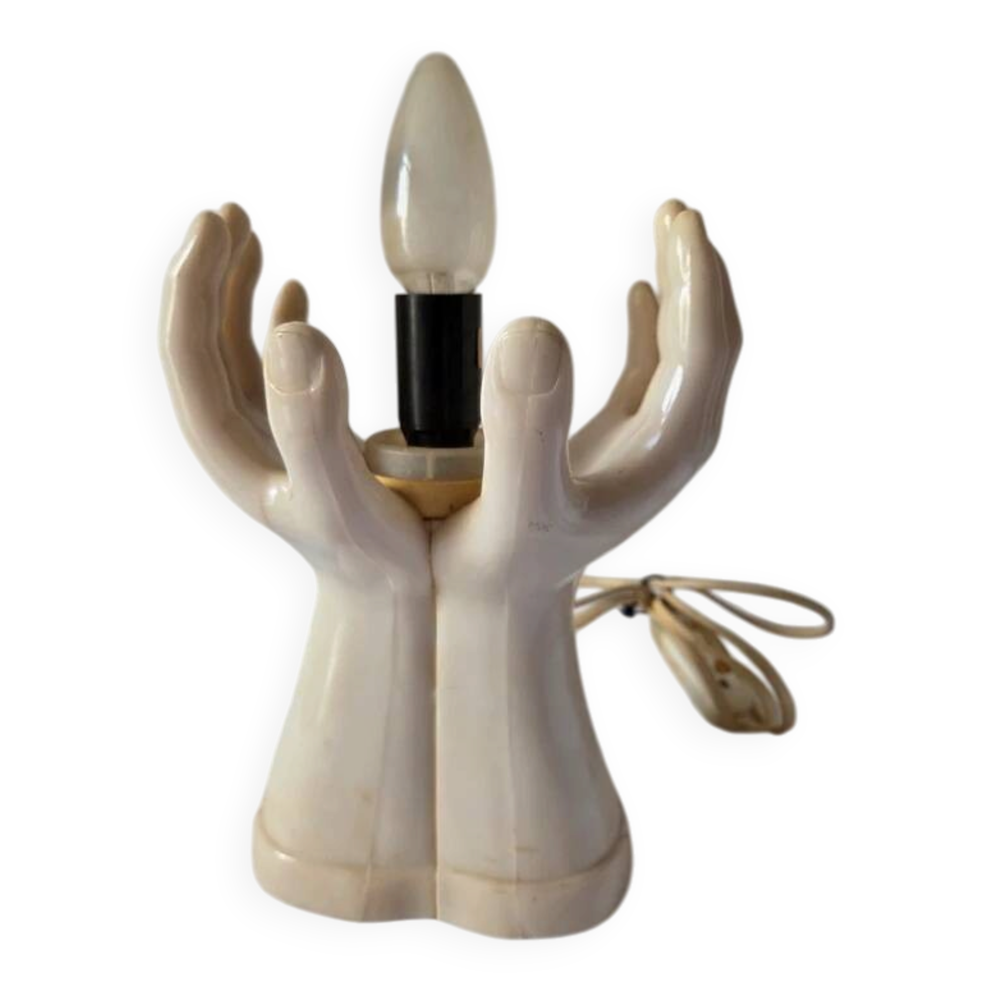 1980s wall lamp vintage ceramic and plastic wall lamp