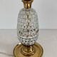 Italian mid-century table lamp with brass and creased murano glass