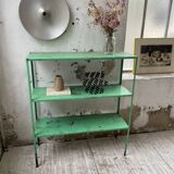 Green metal craft shelf