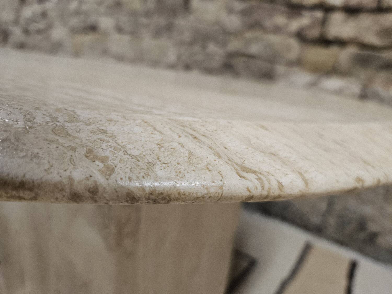 Vintage travertine table 1980"