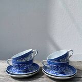 4 tasses porcelaine bleu Japon