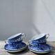 4 tasses porcelaine bleu Japon