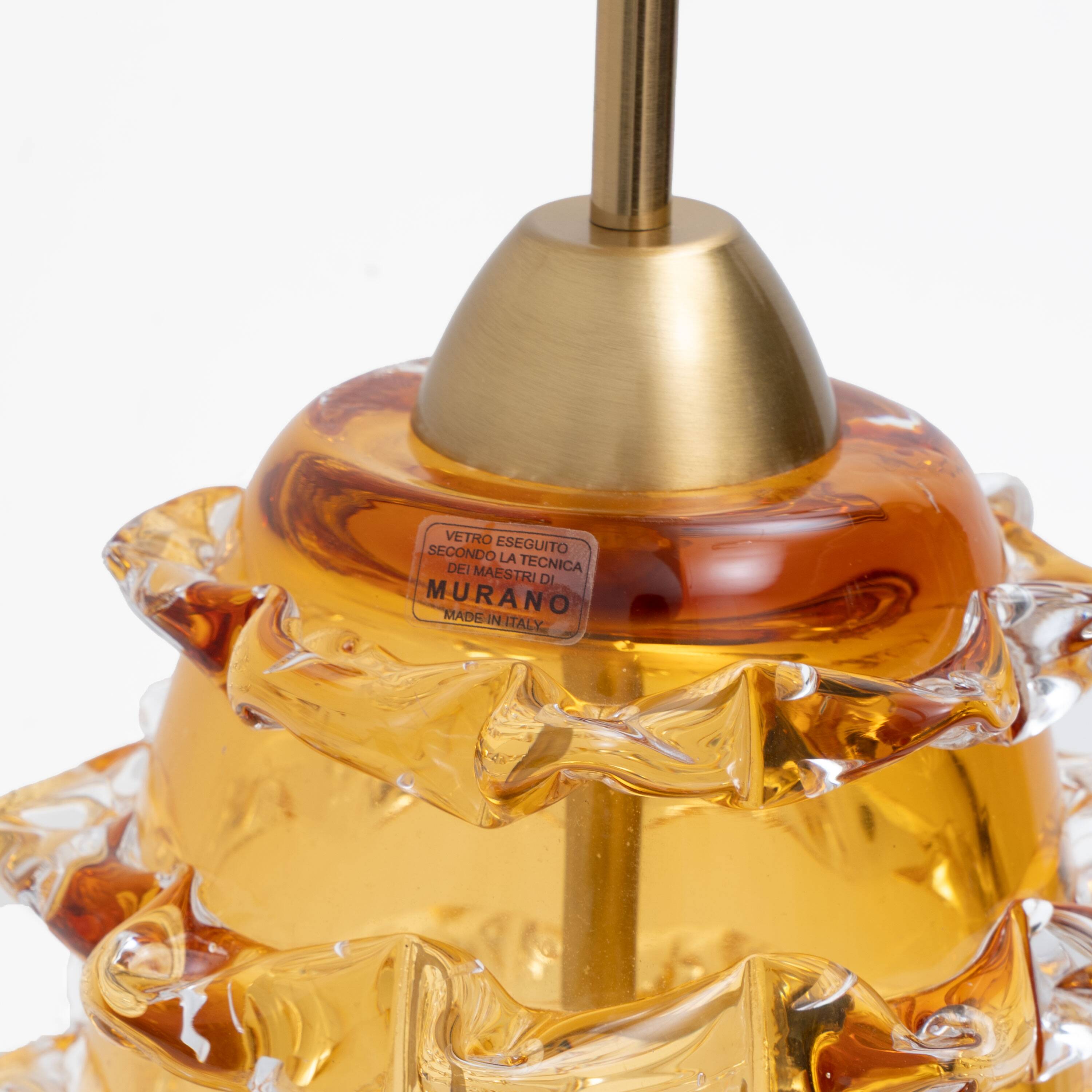 Paire de lampes de table en verre de Murano Amber Rostrato