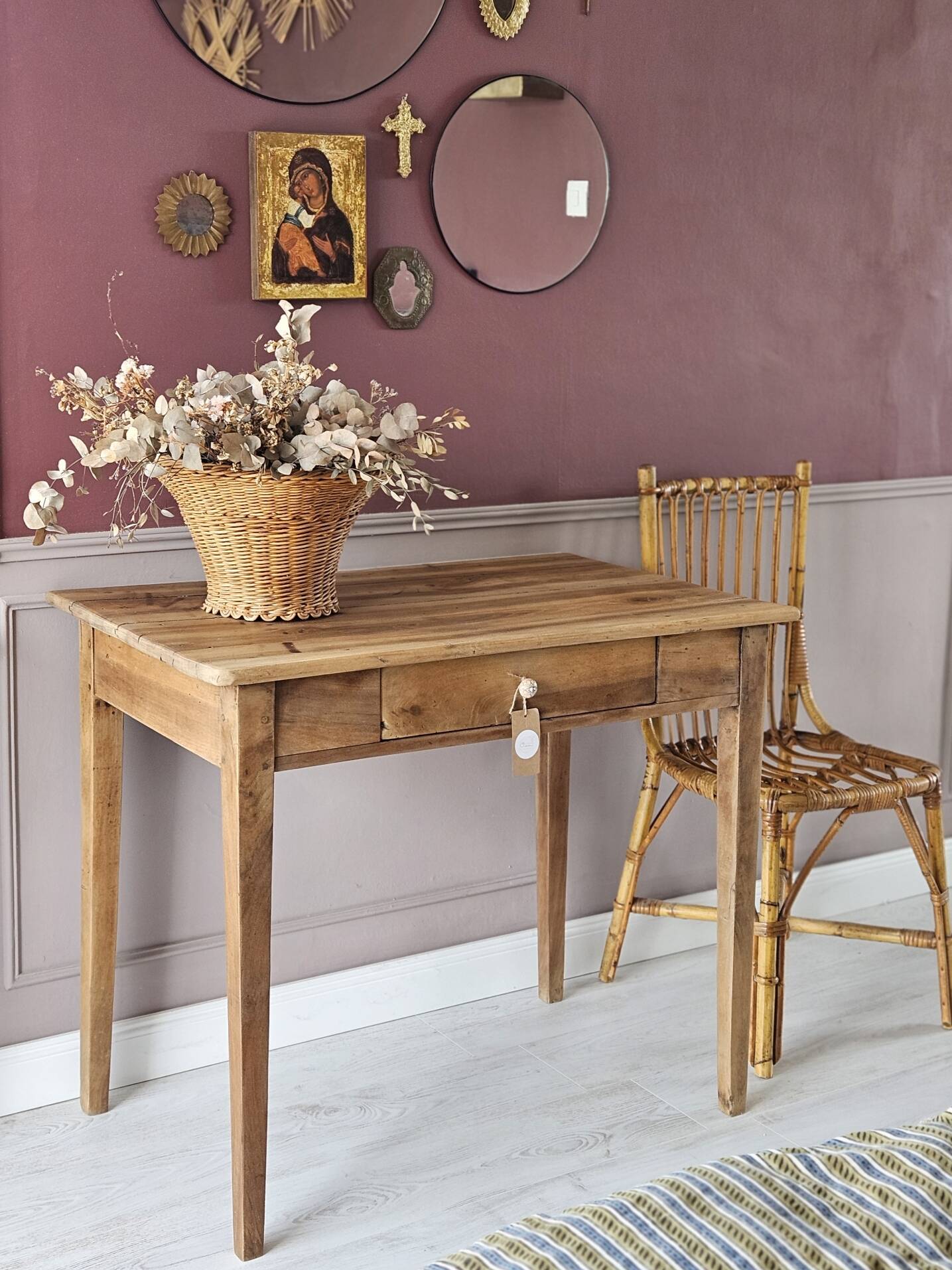 Antique walnut table/desk, renovated | Emile