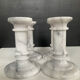 Set of 4 vintage Carrara marble candle holders