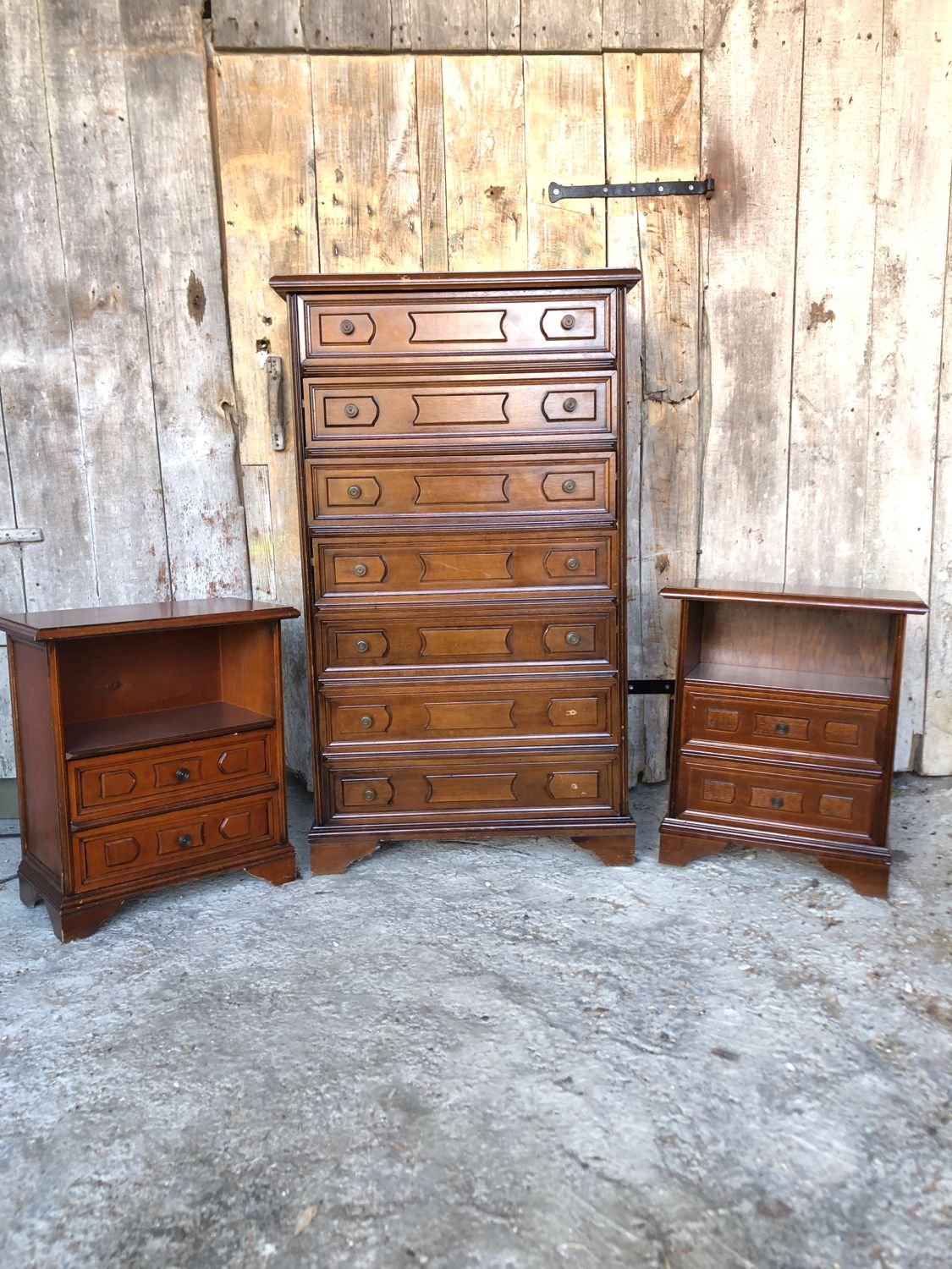 Chest of drawers and bedside tables
