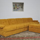 Yellow corduroy modular sofa, 1970s, set of 6