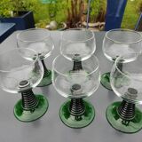 6 vintage hock glasses