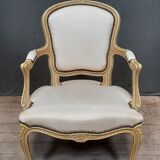 White lacquered armchair Louis XV style