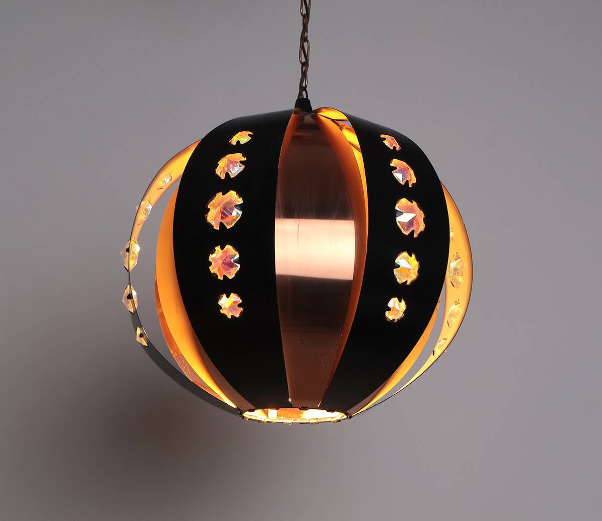 Lampe suspendue en cuivre Werner Schou pour Coronell, années 1960