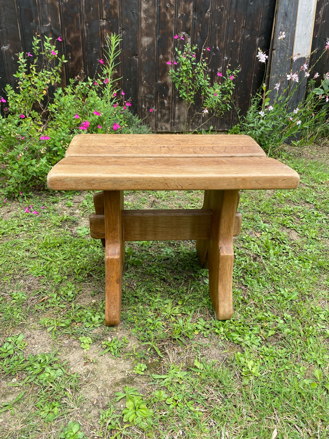 Pair of handcrafted solid elm benches