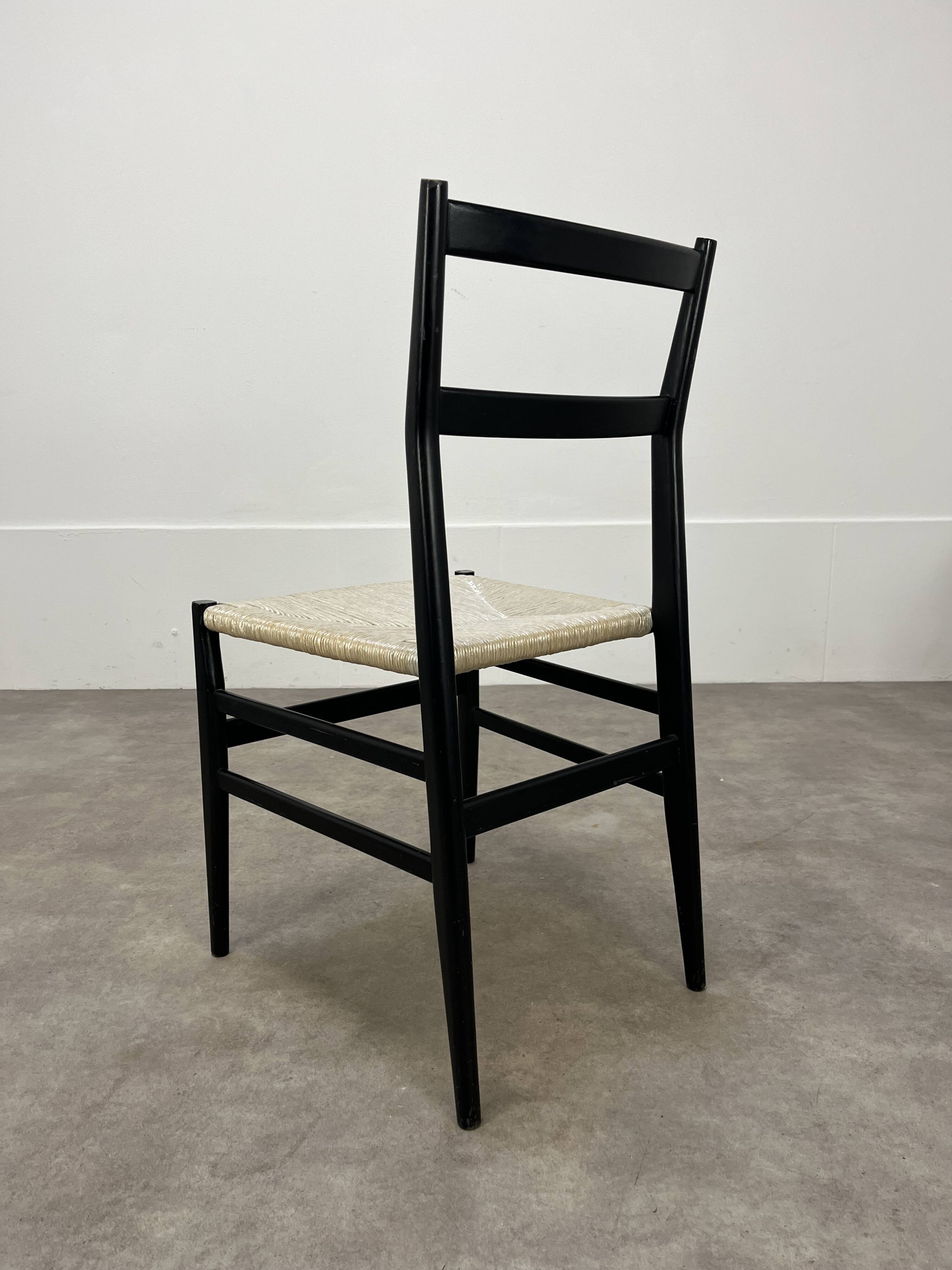 6 Leggera chairs by Gio Ponti for Cassina, Italy, first edition