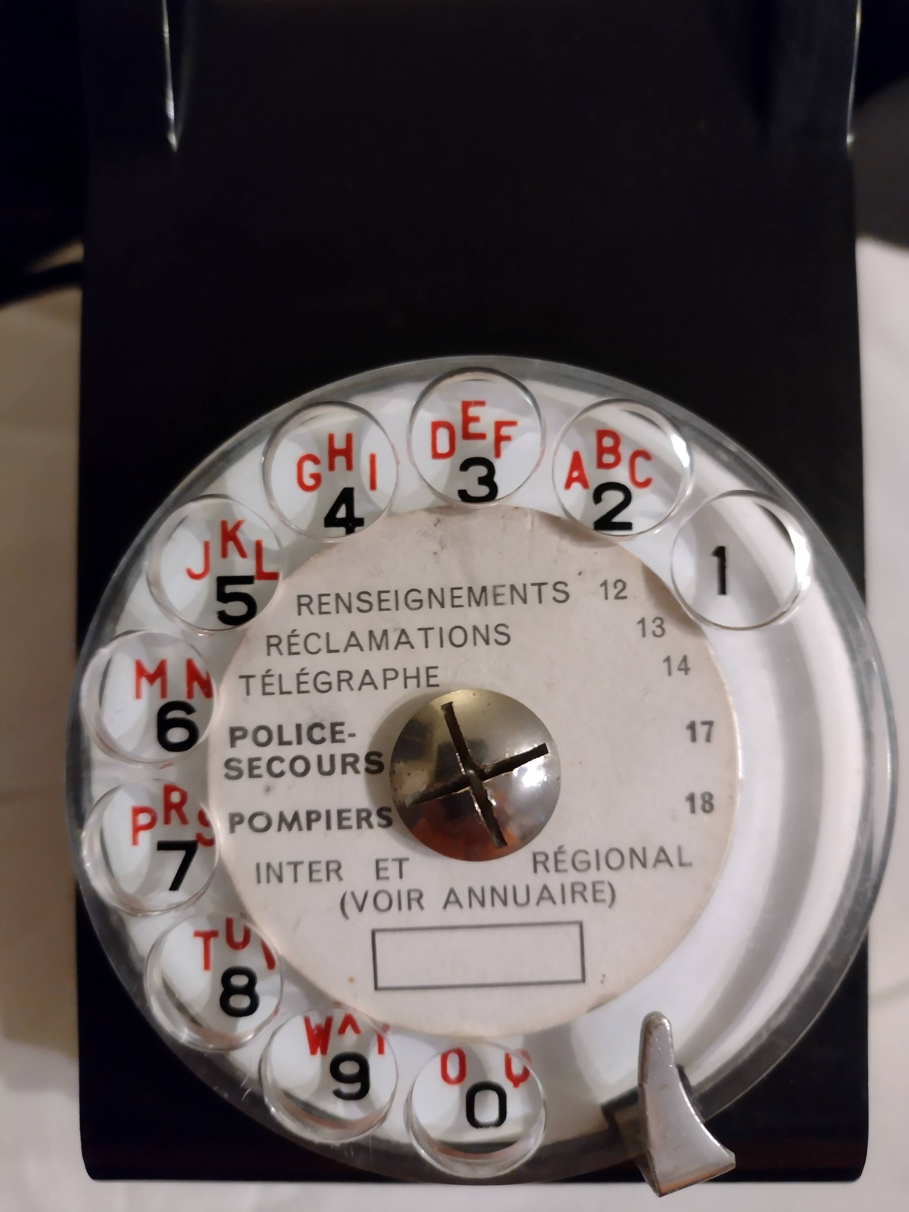 Old Vintage Wall Telephone U43 black with ptt dial