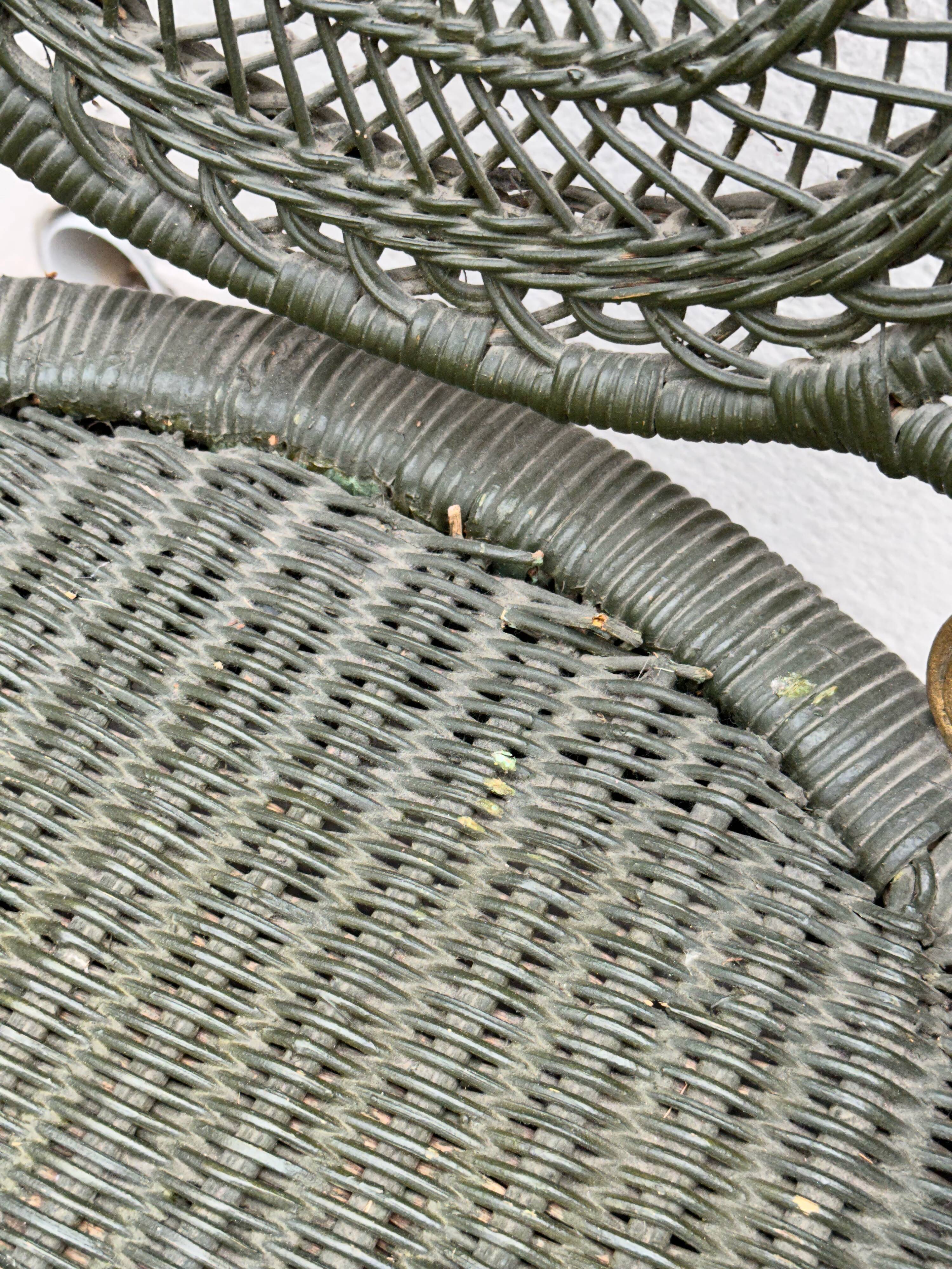 Perret & Vibert pair of ornate rattan armchairs, circa 1890