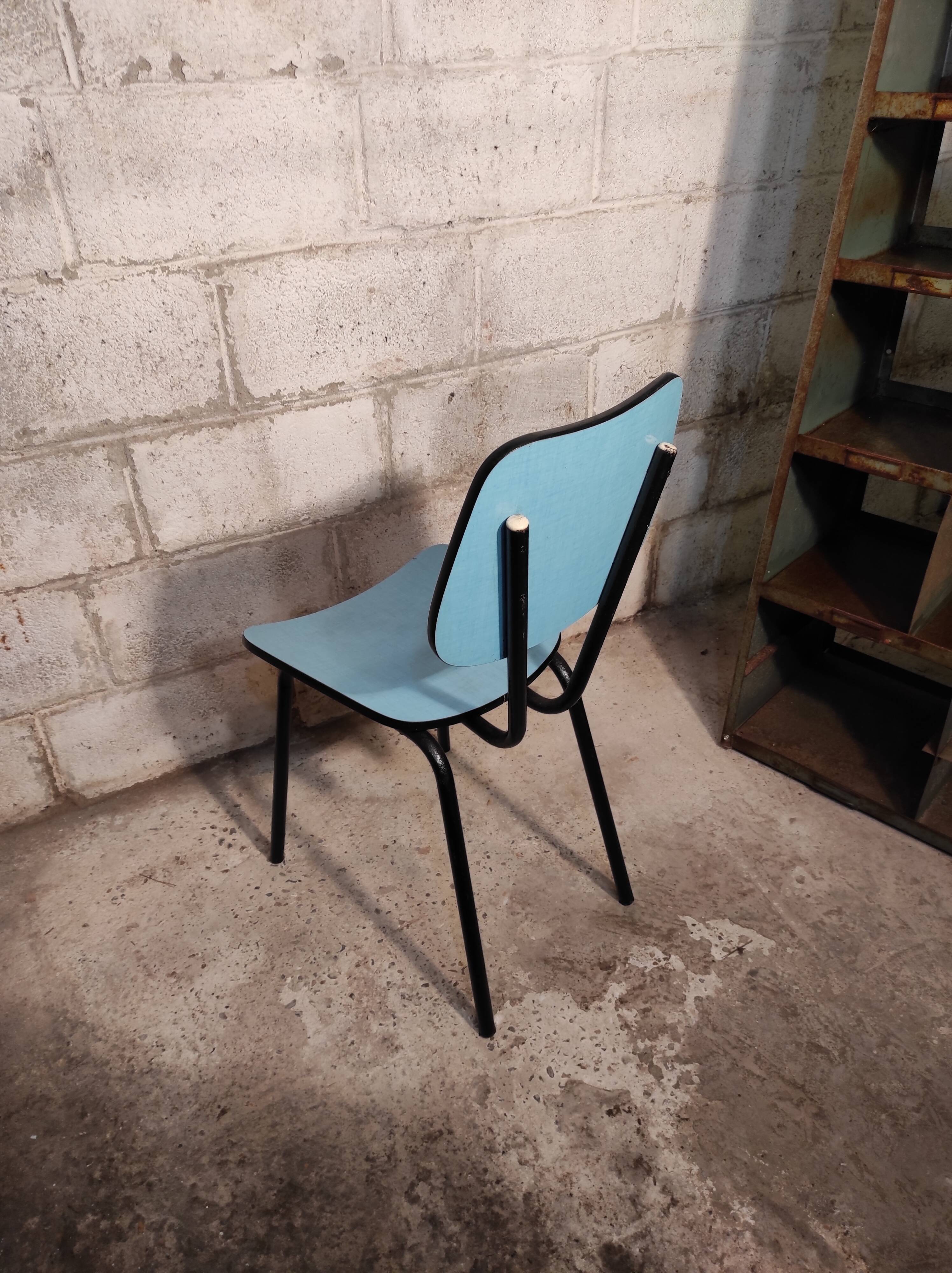 Blue formica chair 1960