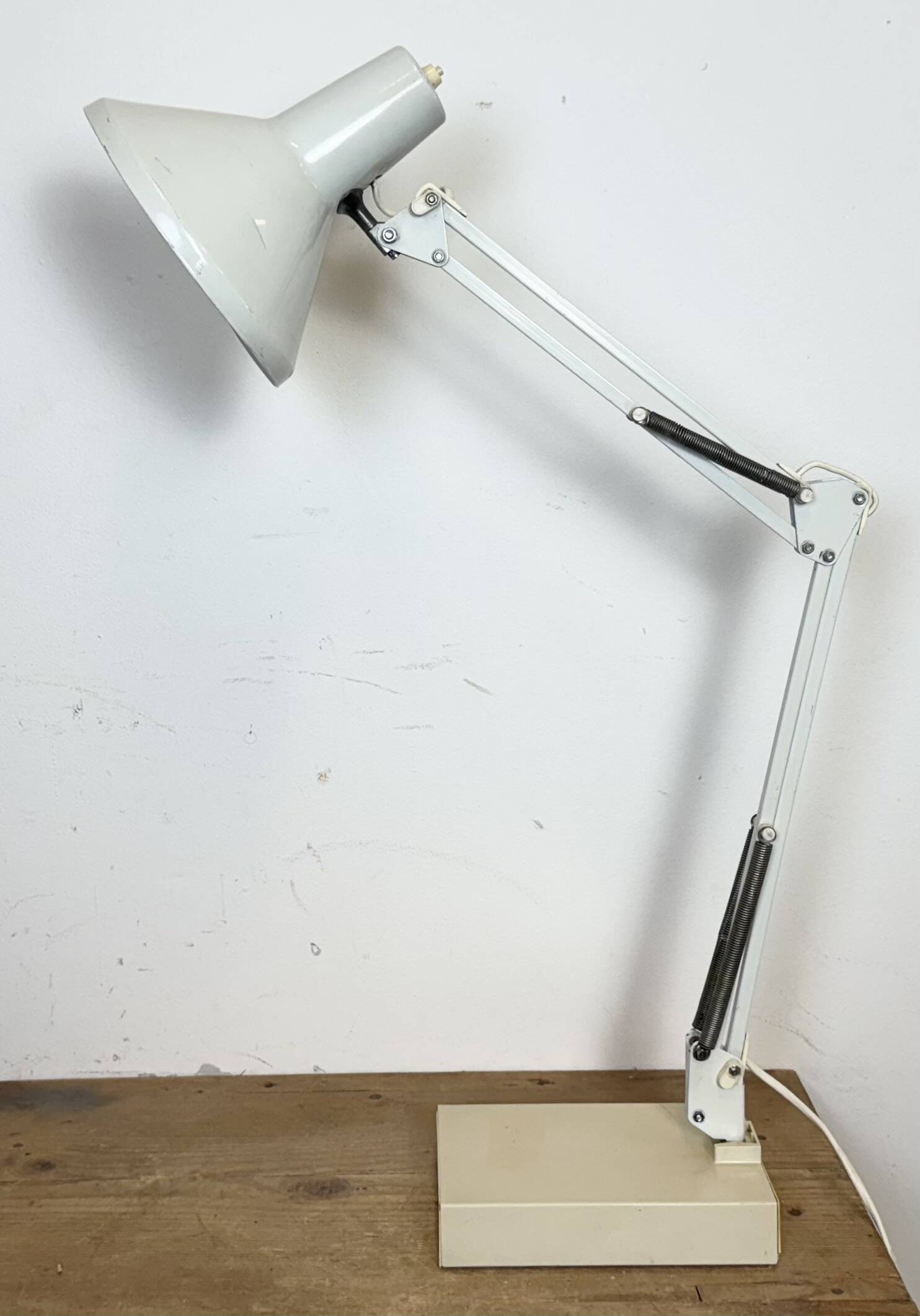 Vintage White Italian Architect Table Lamp, 1970s