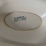 Old Terre de Fer porcelain gravy boat, Longchamp, Lutèce model