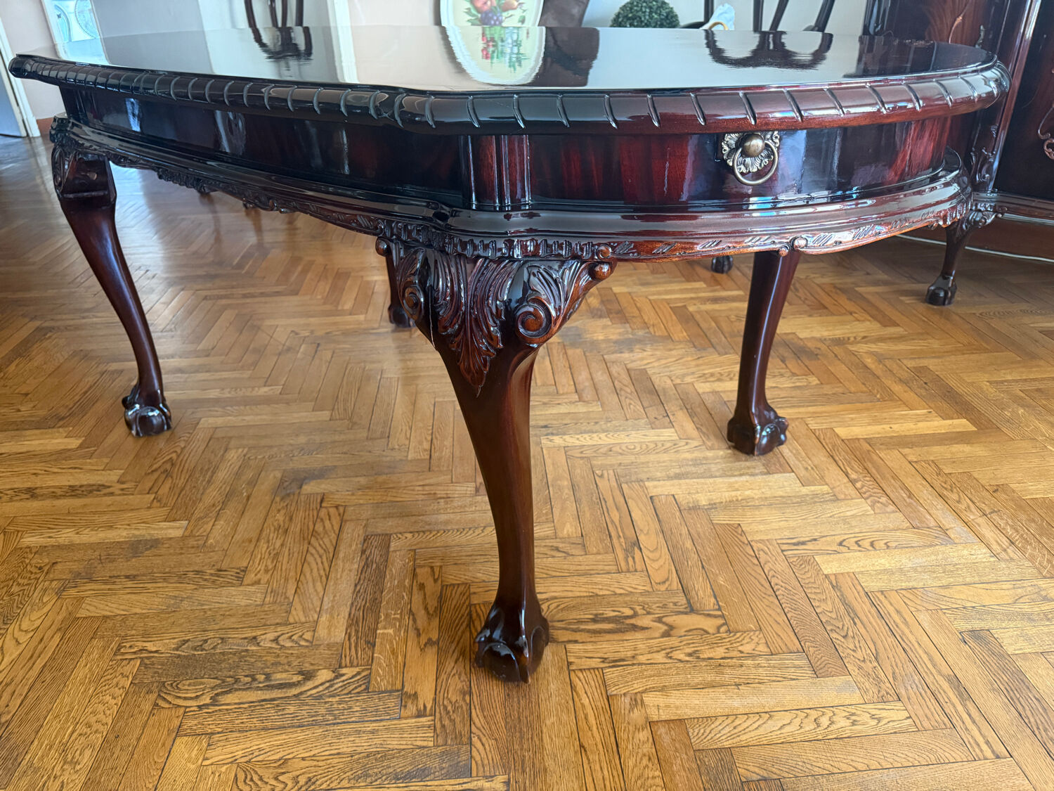 Table de salle à manger italienne – Style Rococo / Louis XV – Vernis m