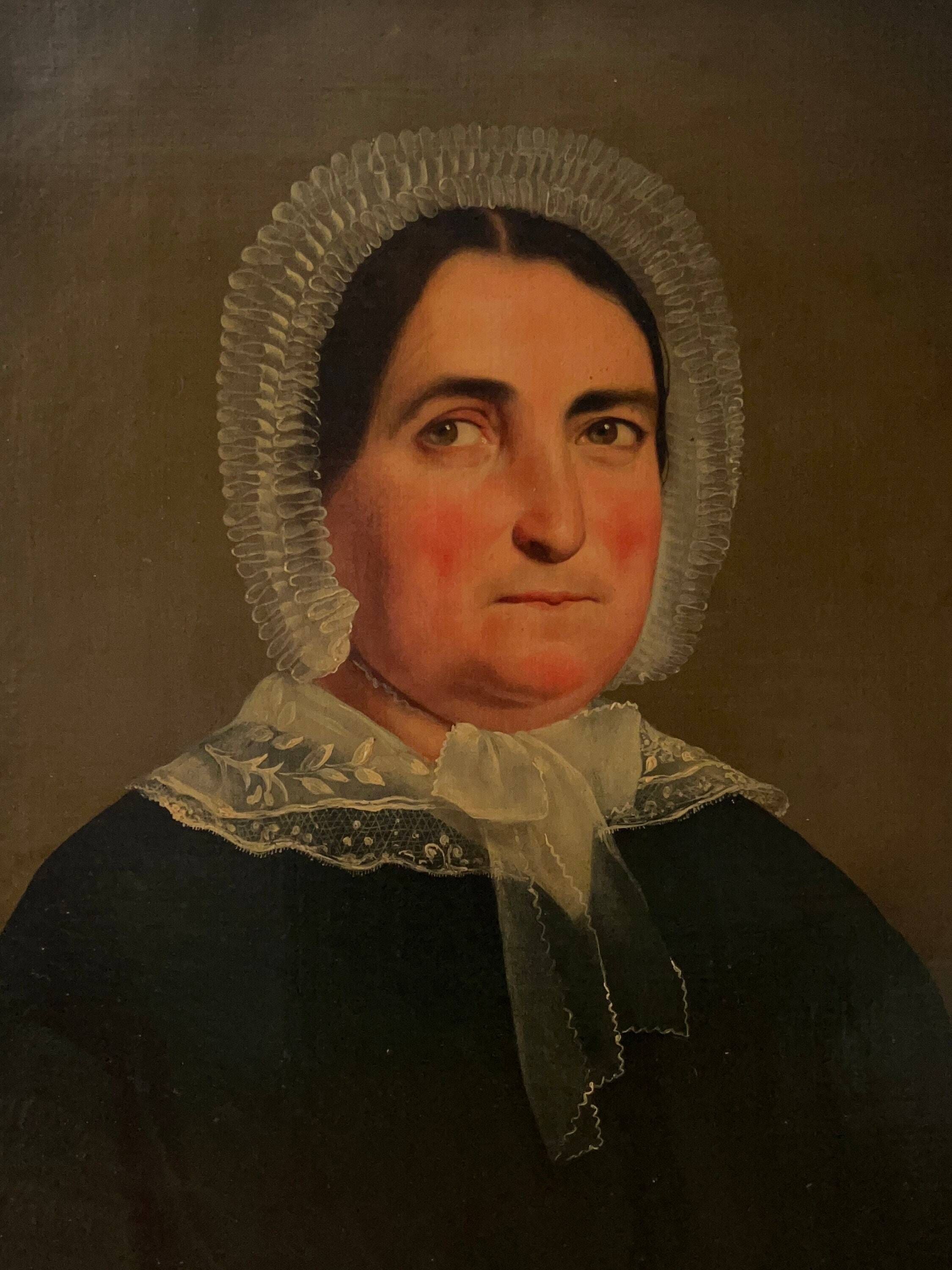 Antique 19th C Portrait Painting of a Beautiful Woman