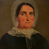 Antique 19th C Portrait Painting of a Beautiful Woman