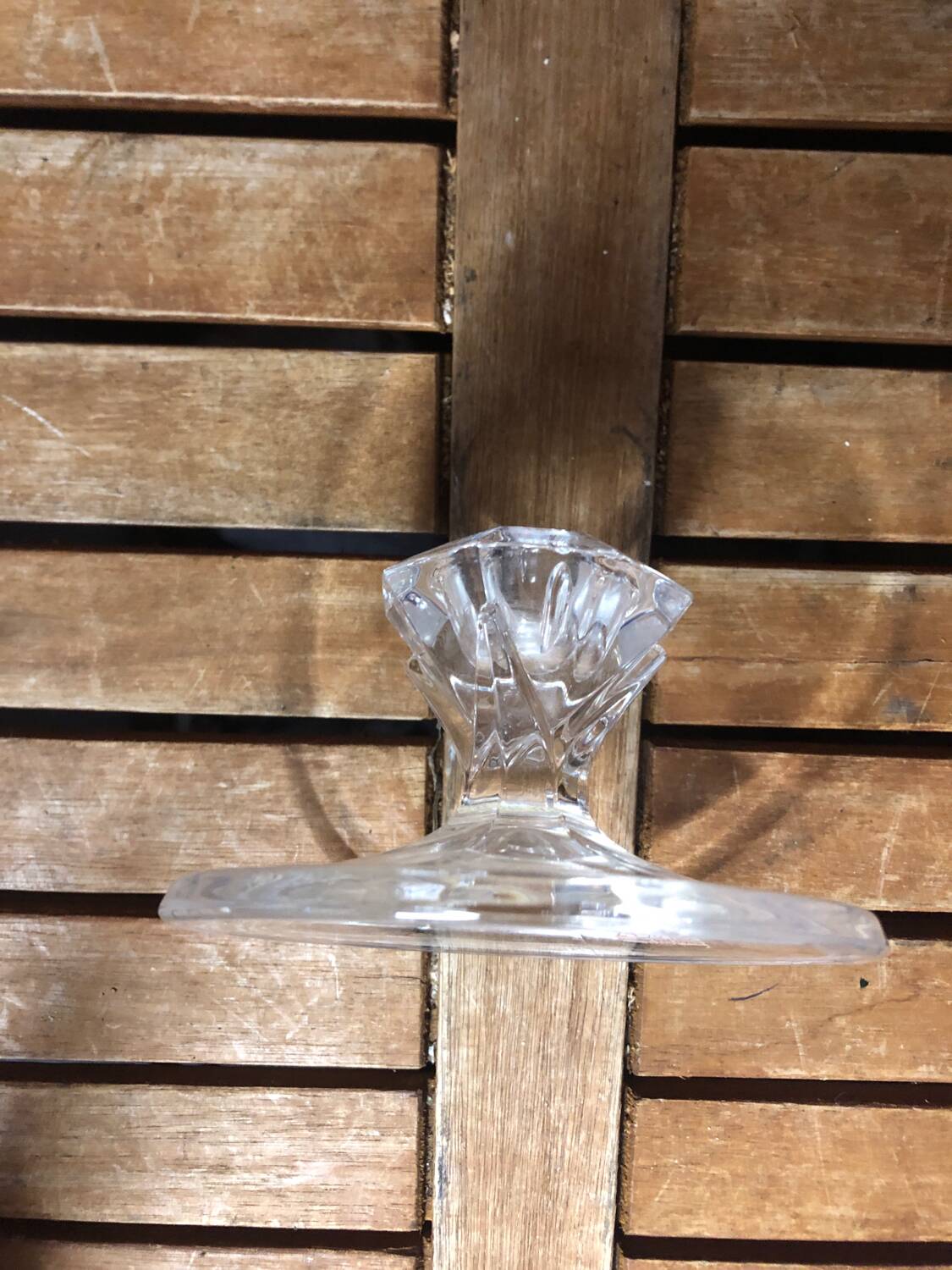 Old pair of cristal d'arques candle holders vintage crystal