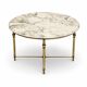 Round marble coffee table with brass base