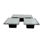 Trio of square and rectangular coffee tables 60s - 70s for Cidue