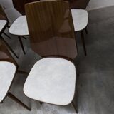 Suite de 6 chaises Baumann modèle 840 G2S finition acajou verni, 1963