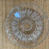Vintage round serving platter in cut glass