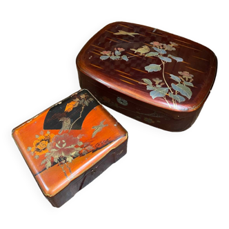 Lot of old Japanese lacquered boxes