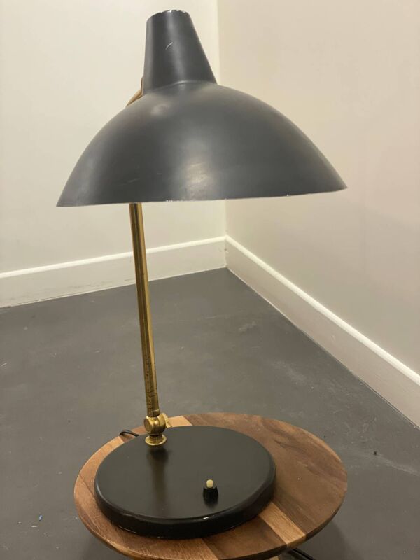 Lampe de bureau vintage en métal, par Alfred Müller pour Amba, 1950