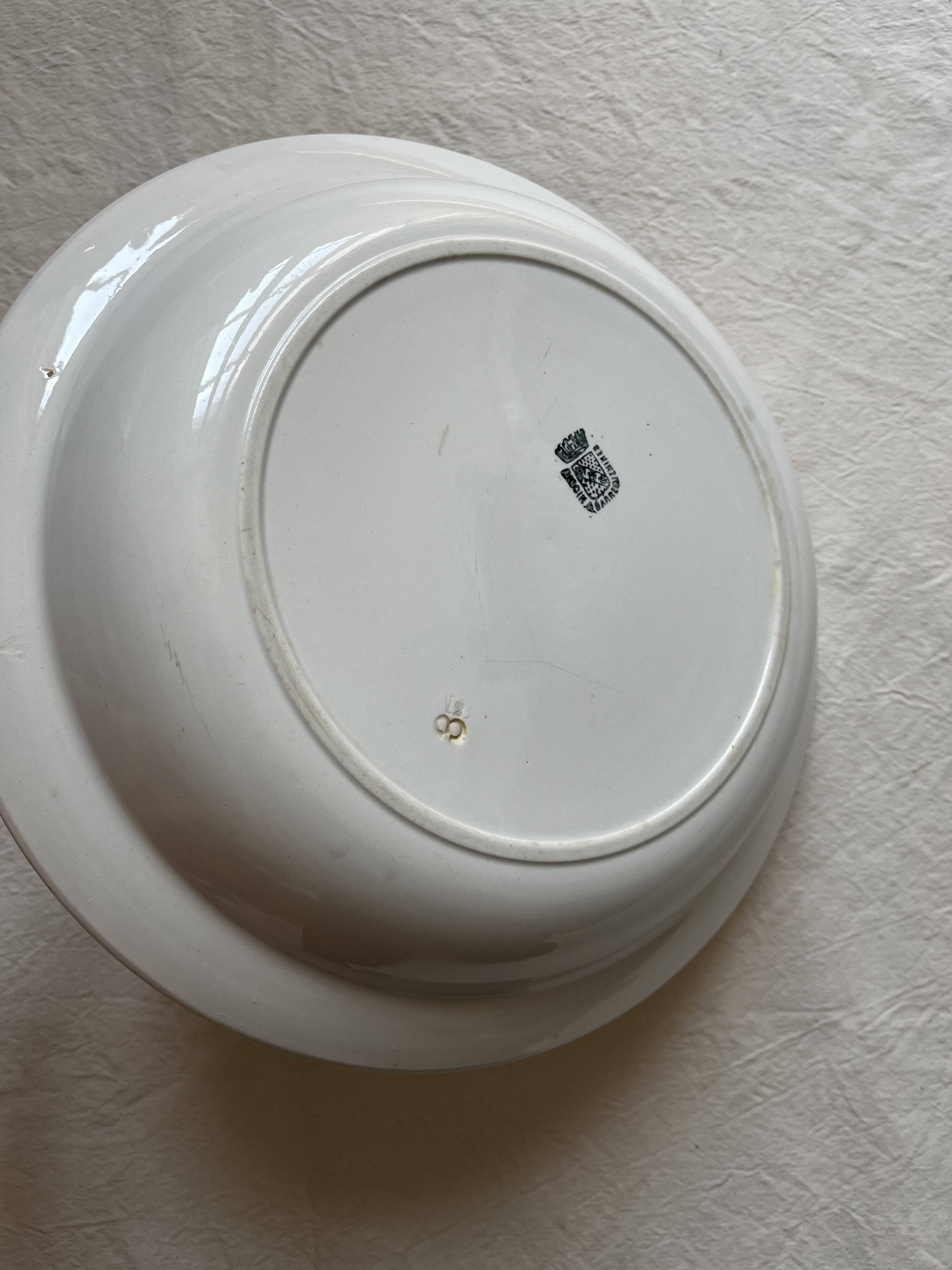 Hollow dish in ivory iron earth Digoin Sarreguemines
