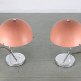 Mid-century pink sphere table lamp