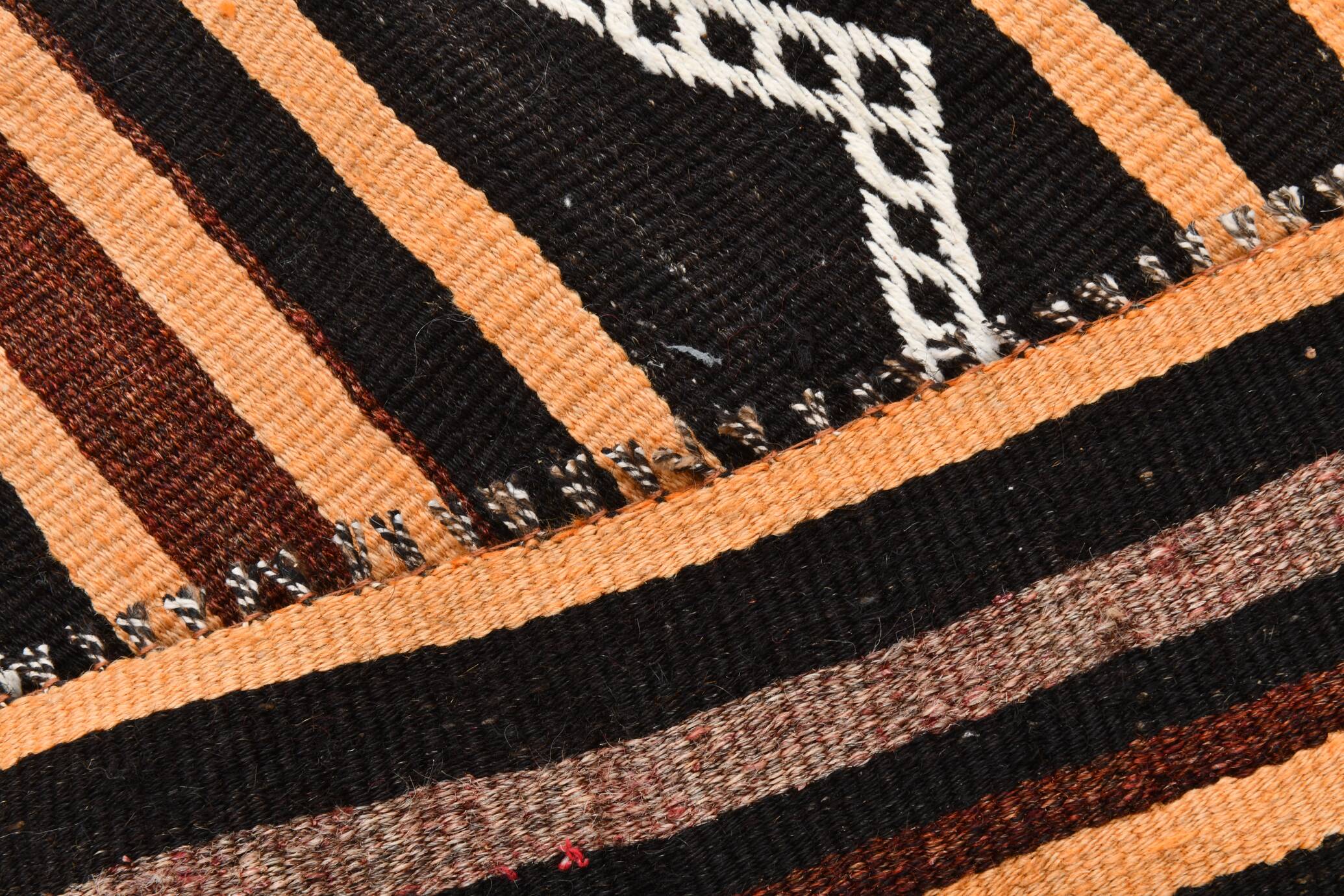 3x12 Pinstriped Kilim Runner Rug, 91x349Cm