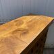 L-shaped walnut solid wood bar, professional furniture, bistro counter, reception.