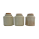 Series of three spice pots in sandstone
